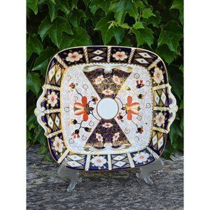 Royal Crown Derby Imari Handled Cake Plate Gilt
